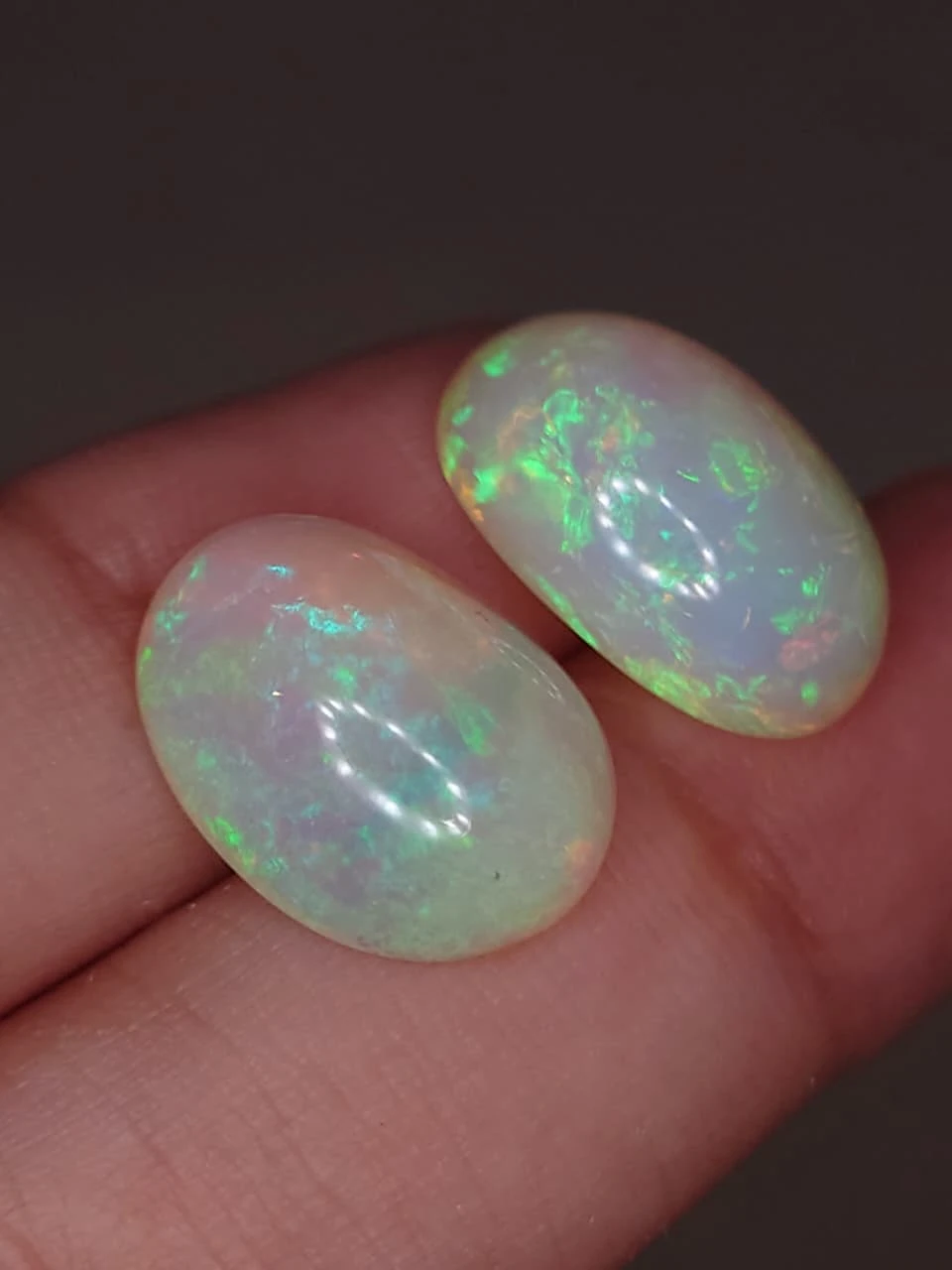 12.2ct Natural White Opal Pair from Ethiopia — view 1